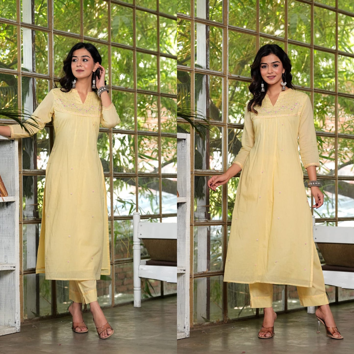Lemon Yellow Kurta Pant set