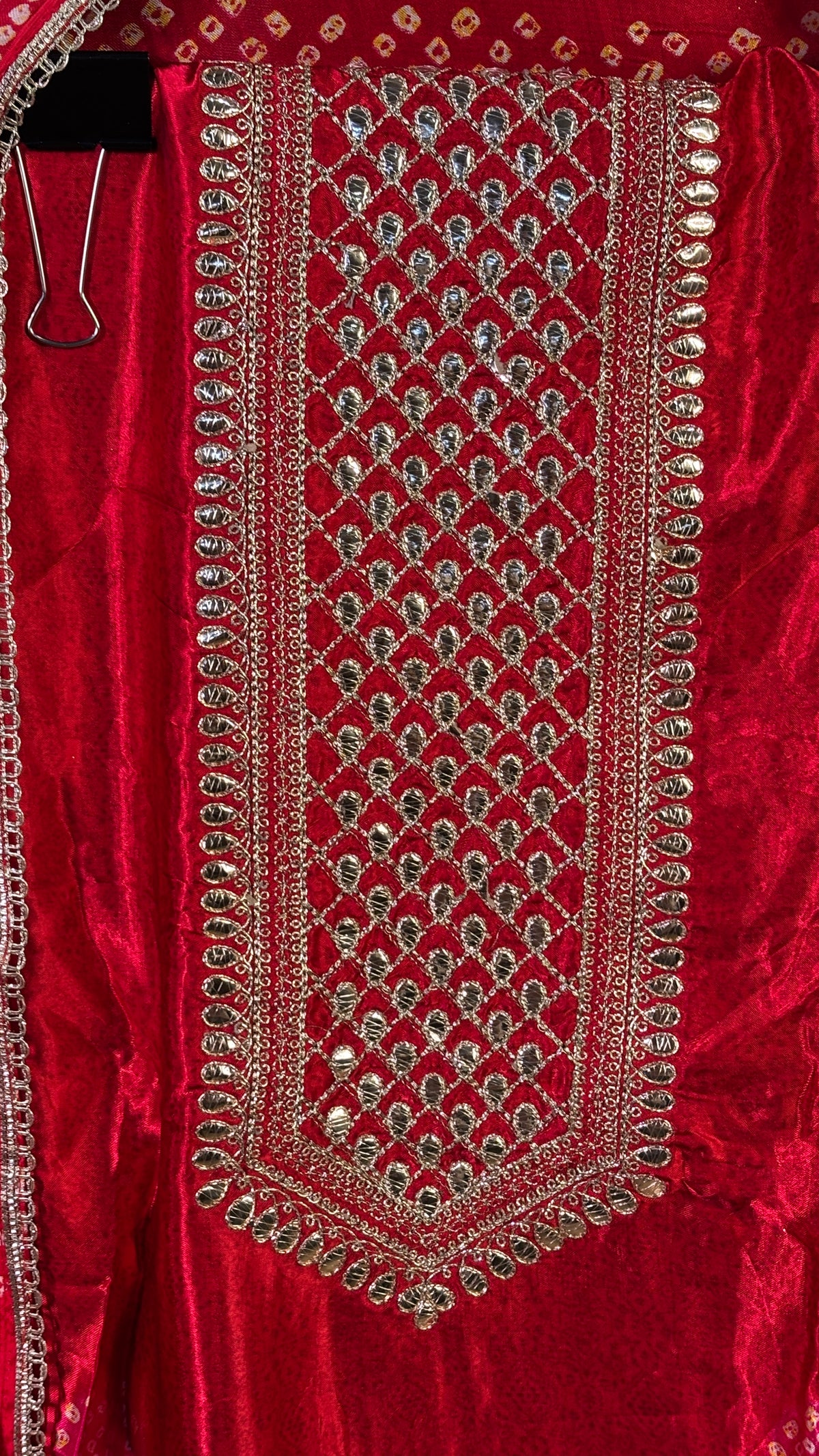 Red Gajji Silk Dupatta Set