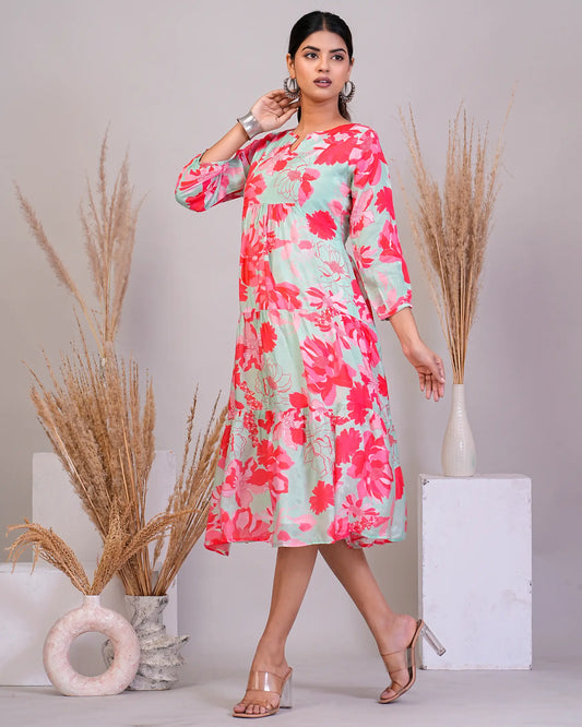 Pink Cotton Silk Dress