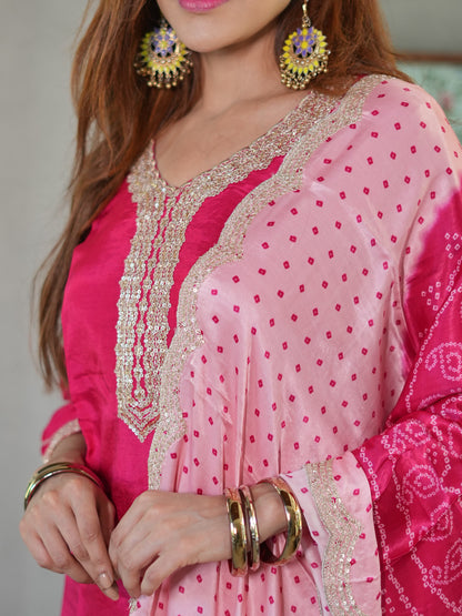 Rani Gajji Silk Dupatta Set