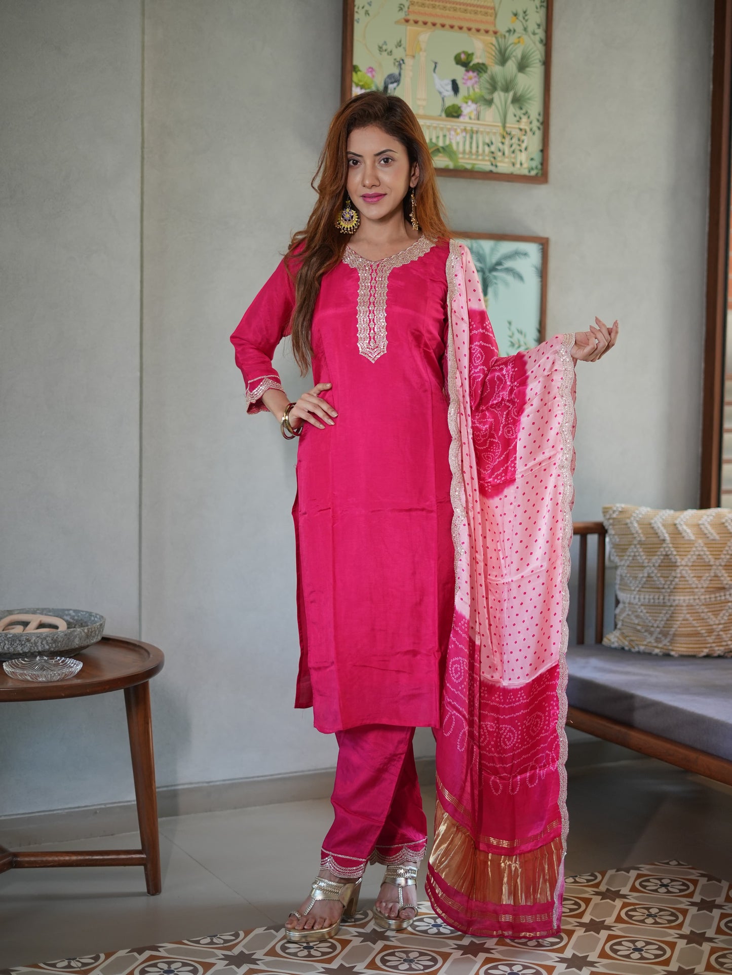 Rani Gajji Silk Dupatta Set