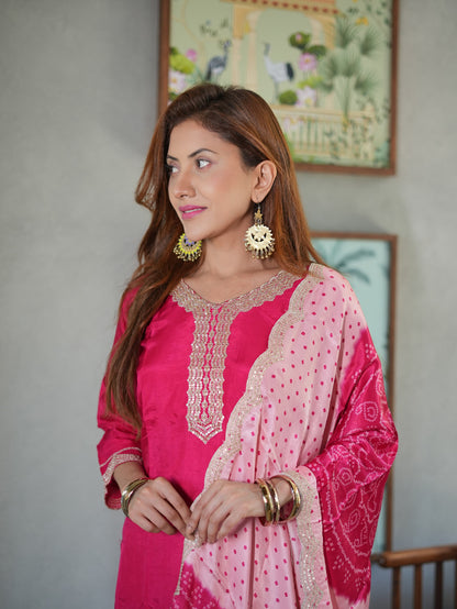 Rani Gajji Silk Dupatta Set