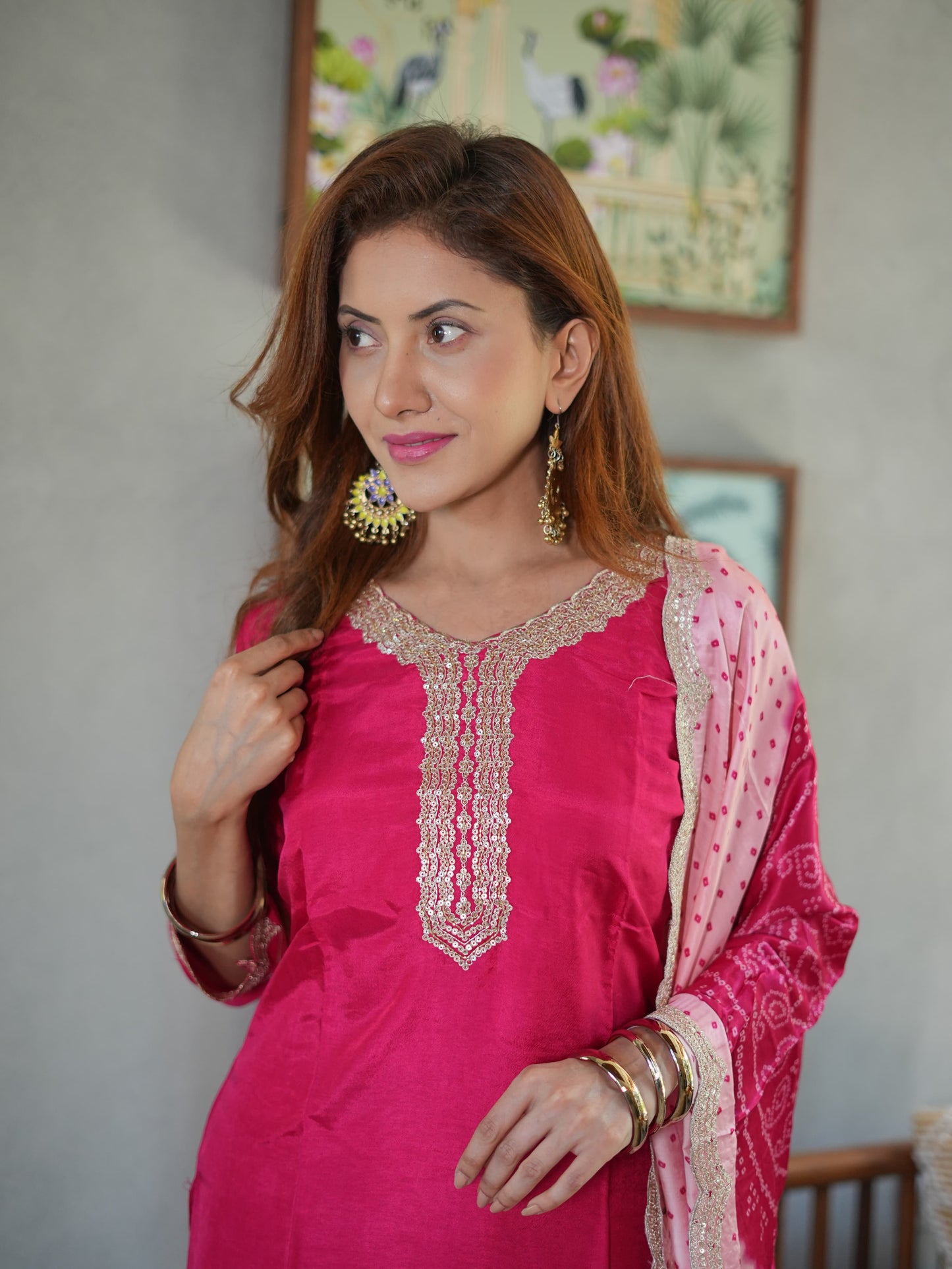 Rani Gajji Silk Dupatta Set