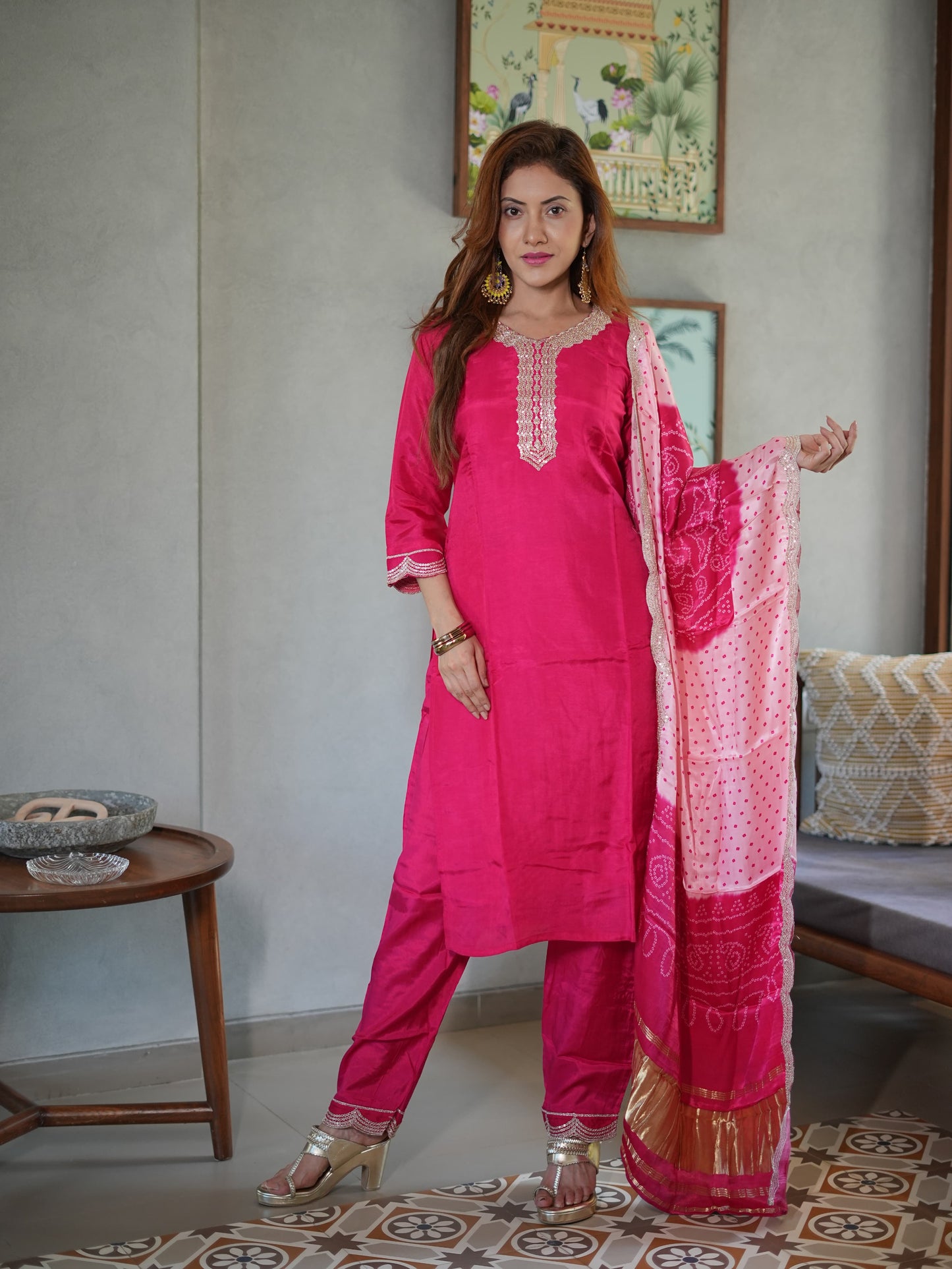 Rani Gajji Silk Dupatta Set