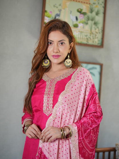 Rani Gajji Silk Dupatta Set