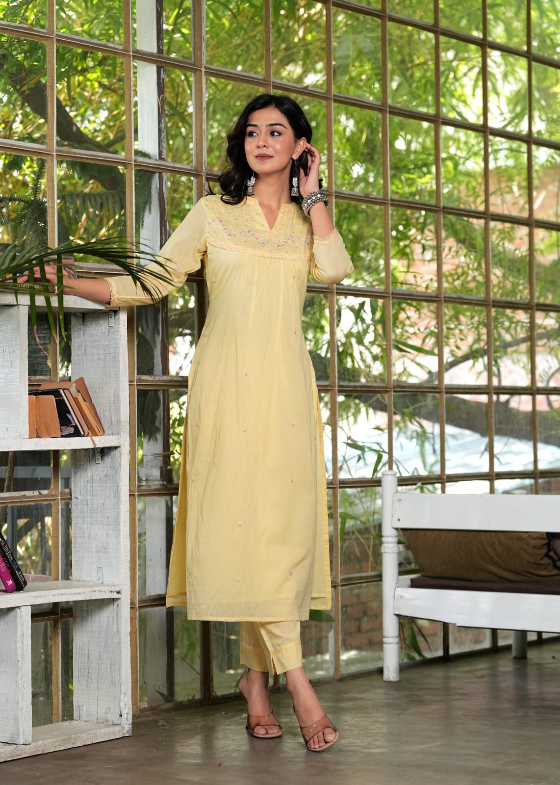Lemon Yellow Kurta Pant set