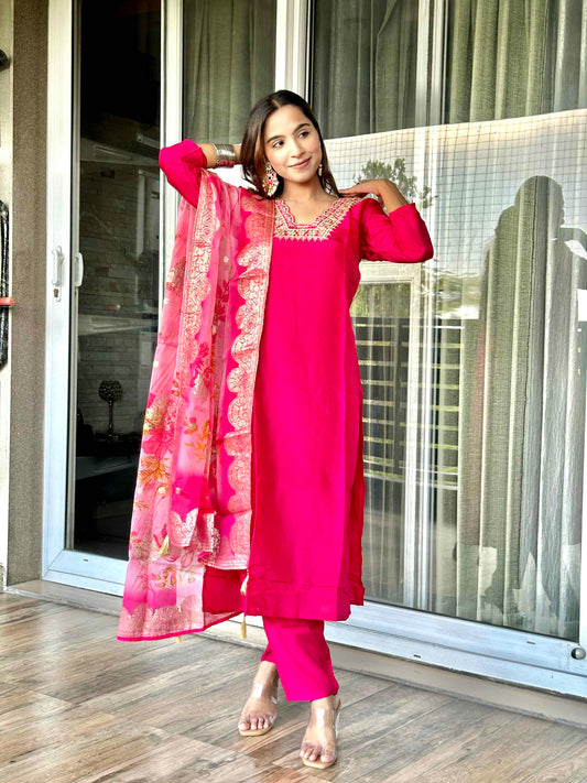 Rani Muslin Dupatta Set