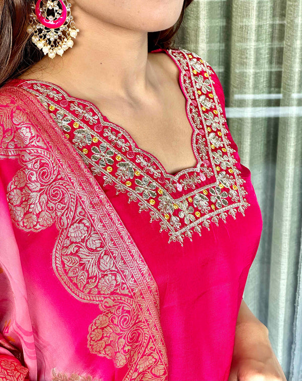 Rani Muslin Dupatta Set