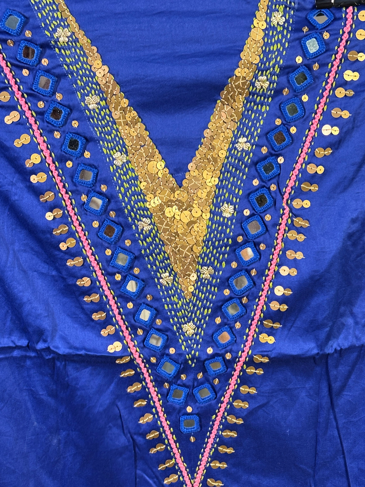 Blue Handmade Unstitched Kurta Pant Set