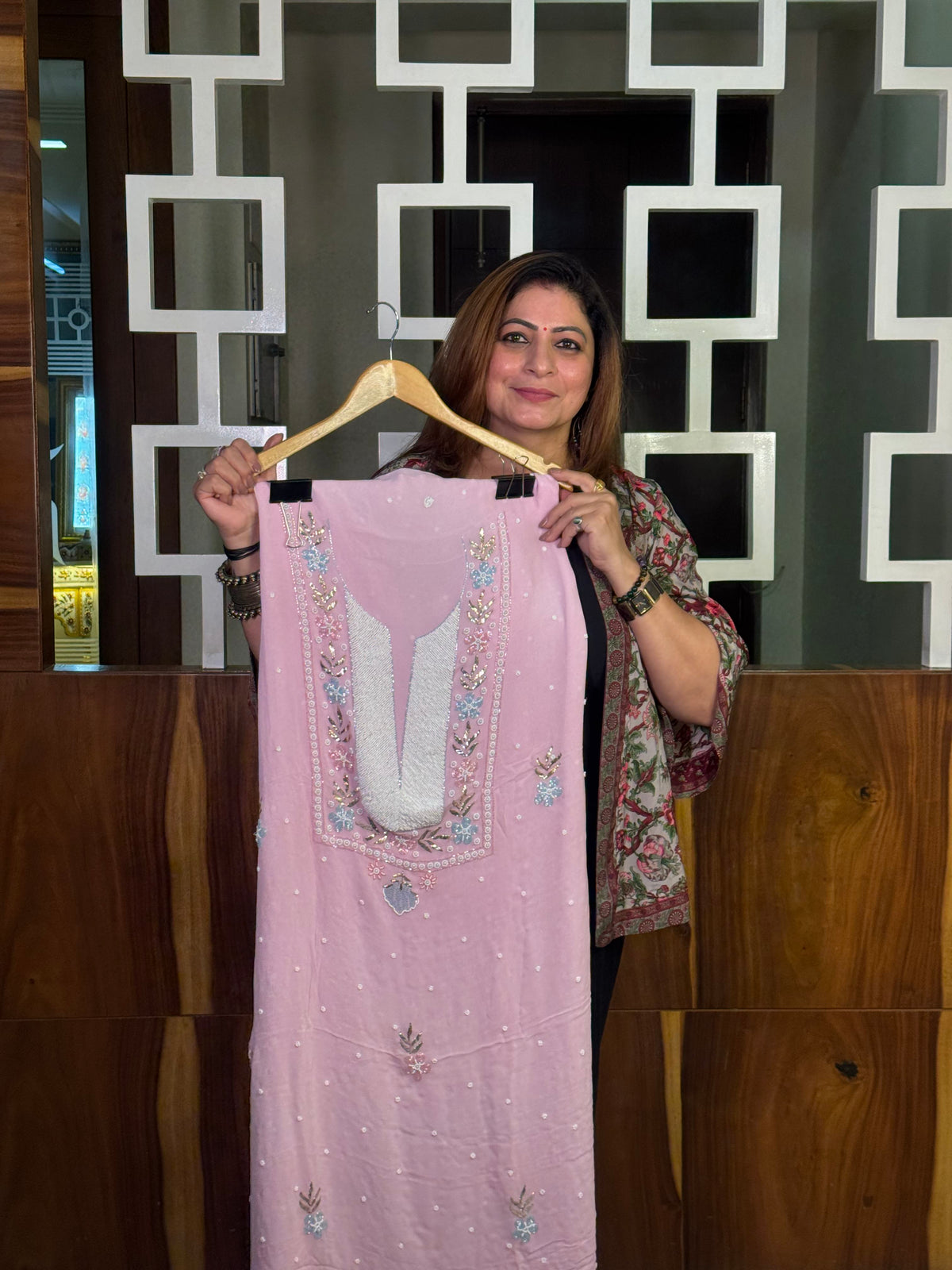 Pink Georgette Suit Set