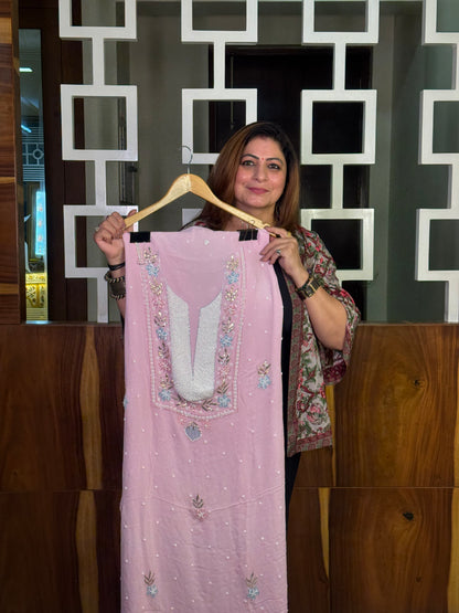 Pink Georgette Suit Set