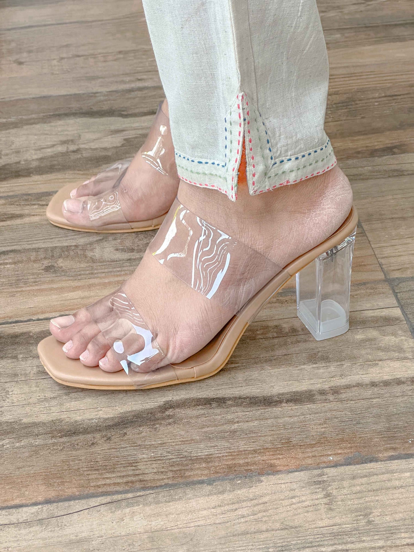 Off White Cotton Kurta Pant Set