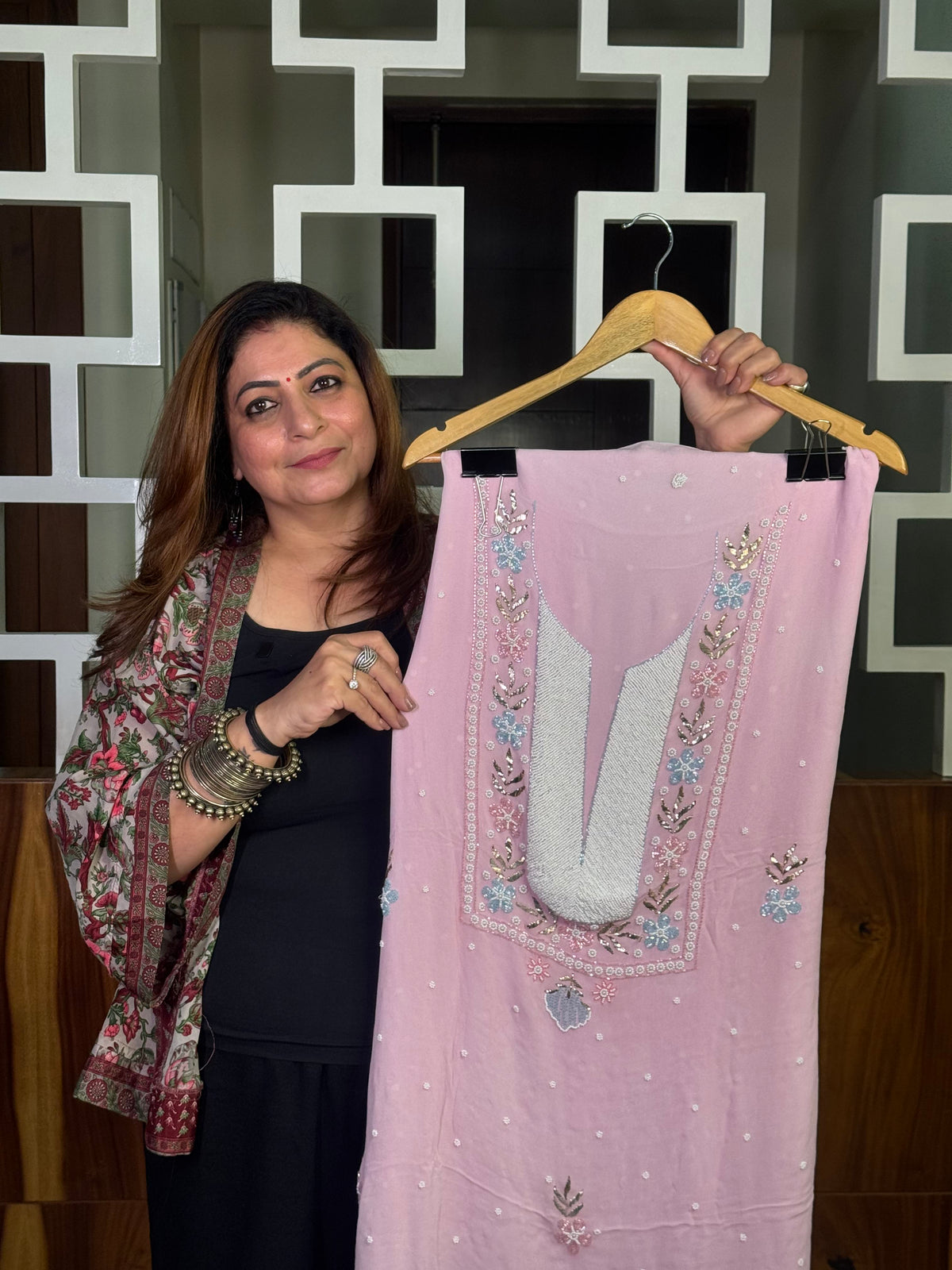 Pink Georgette Suit Set