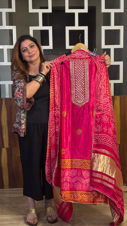 Rani Gajji Silk Dupatta Set