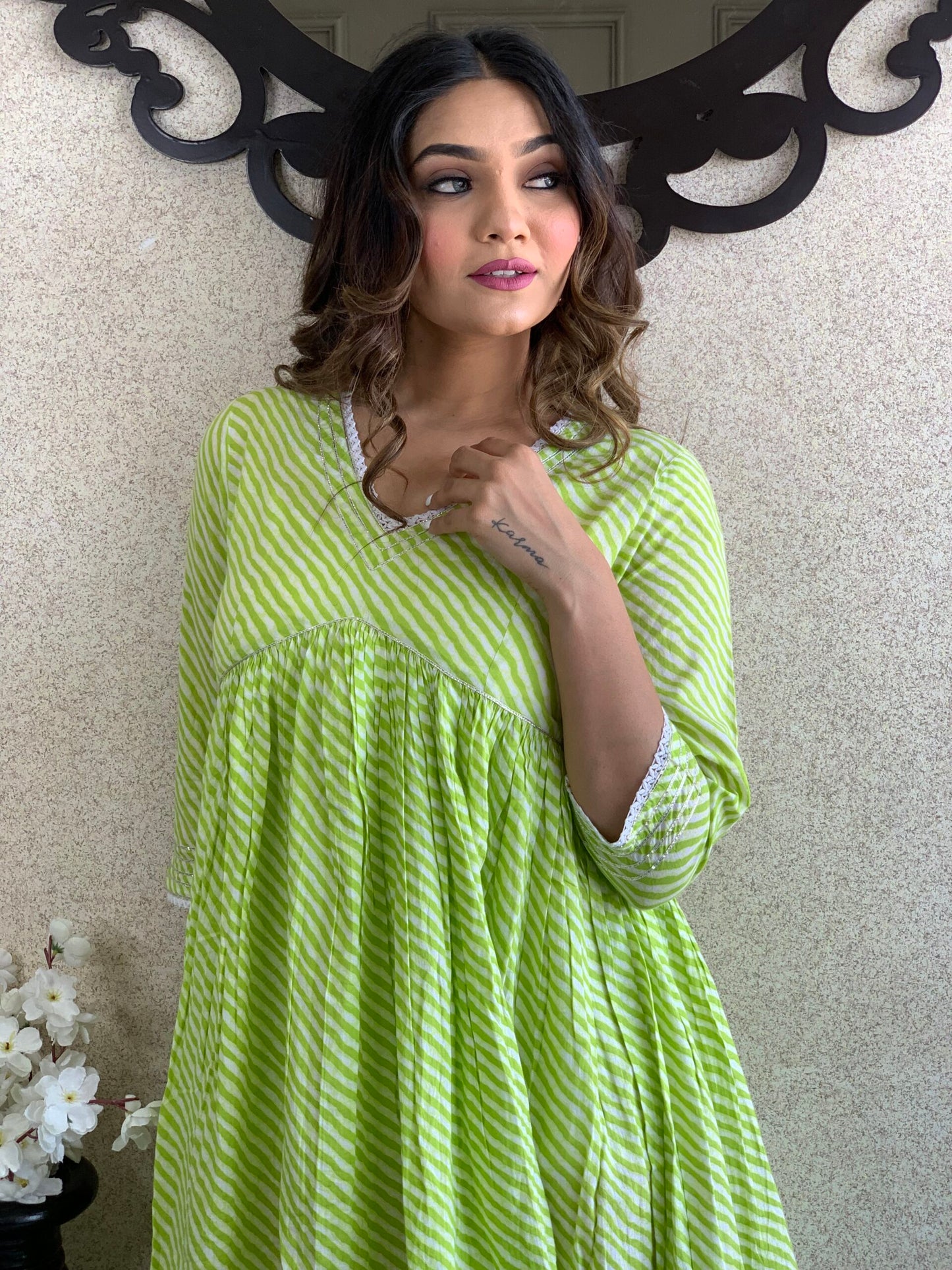 Green Cotton Long Dress