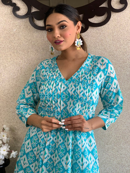 Firozi Cotton Kurta Set