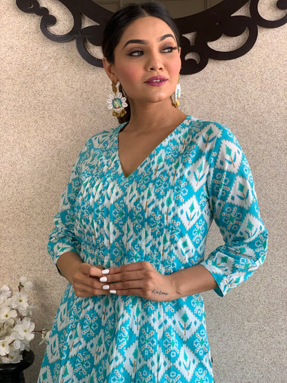 Firozi Cotton Kurta Set