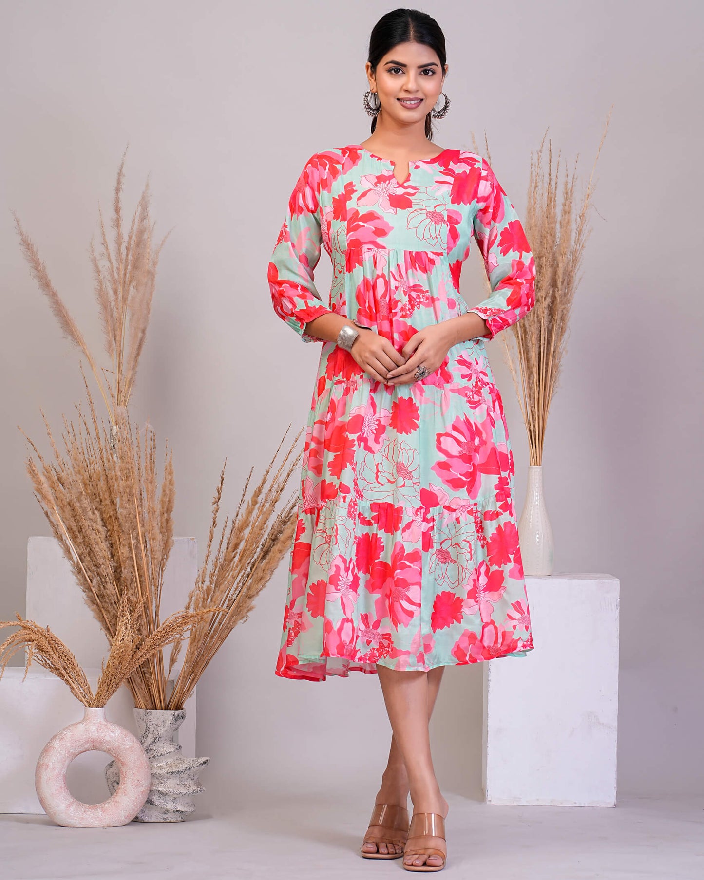 Pink Cotton Silk Dress