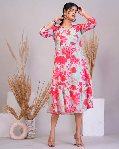 Pink Cotton Silk Dress