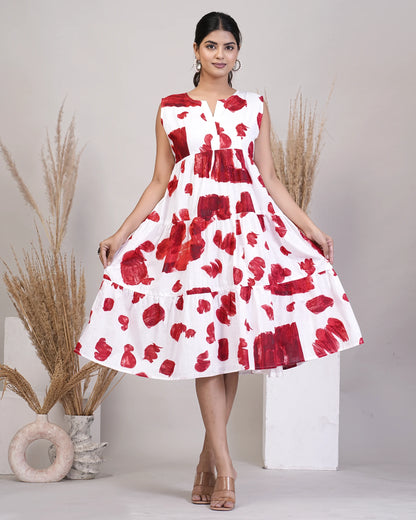 Linen Red Dress