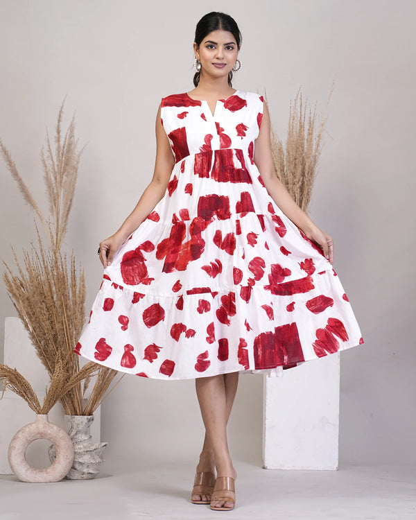 Linen Red Dress