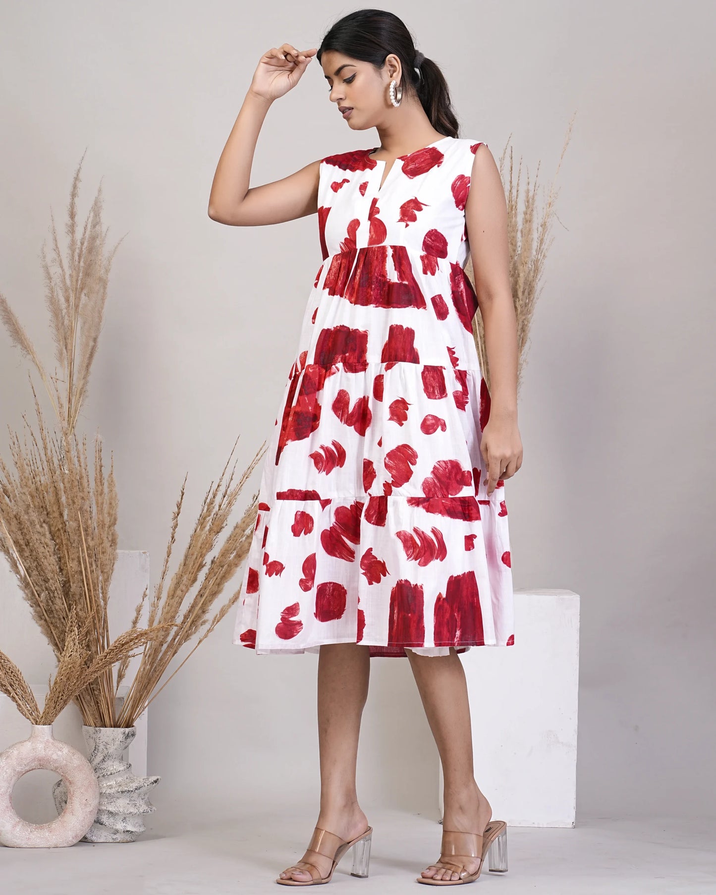 Linen Red Dress