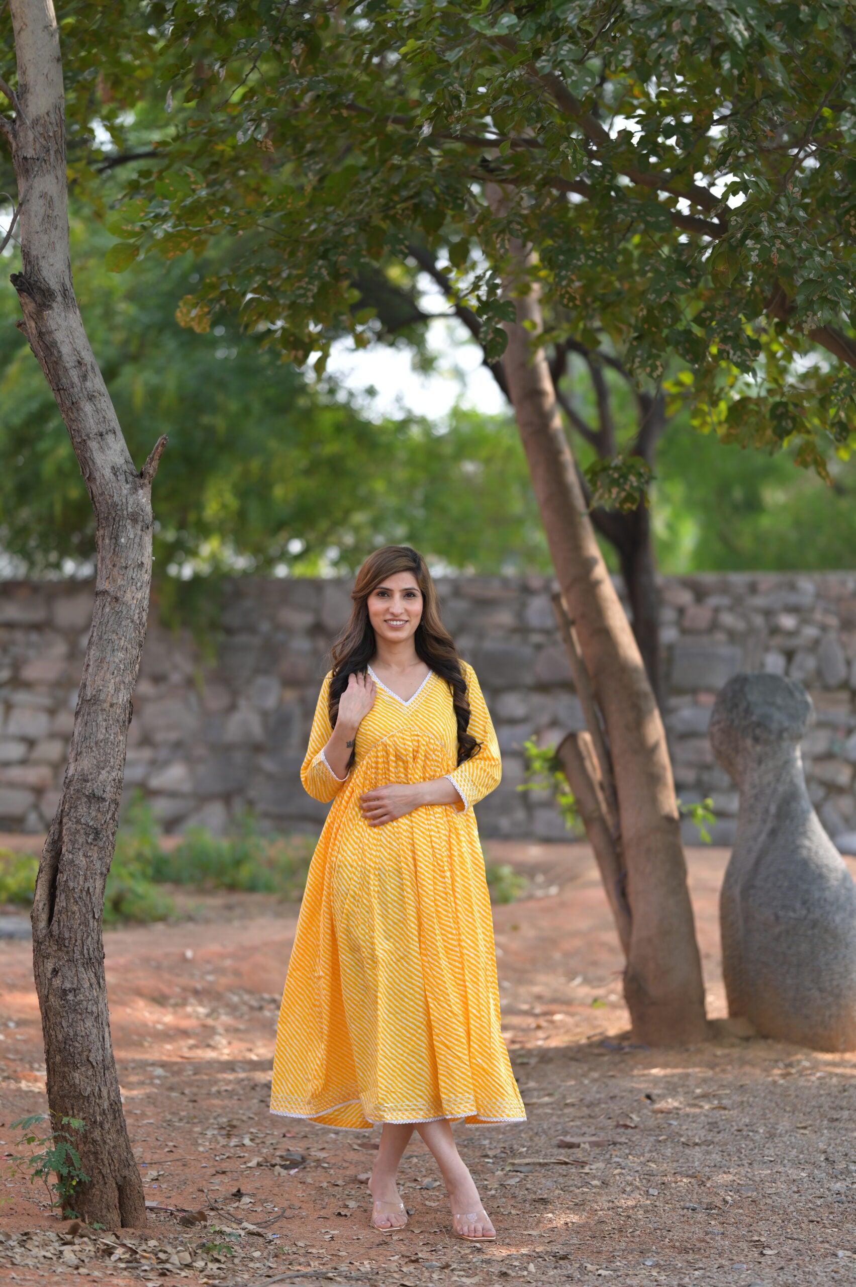 Yellow Designer Long Dress