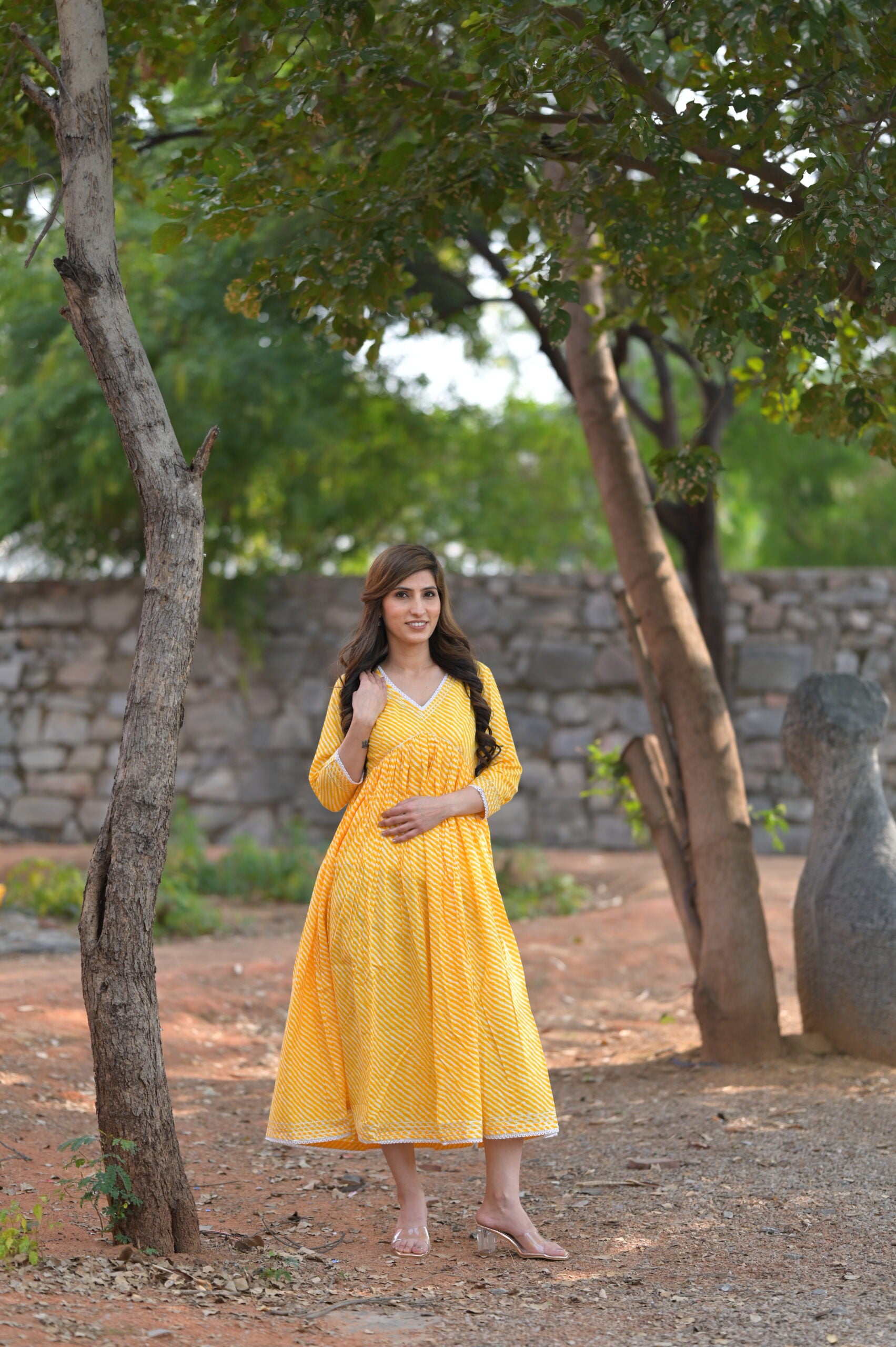 Yellow Designer Long Dress