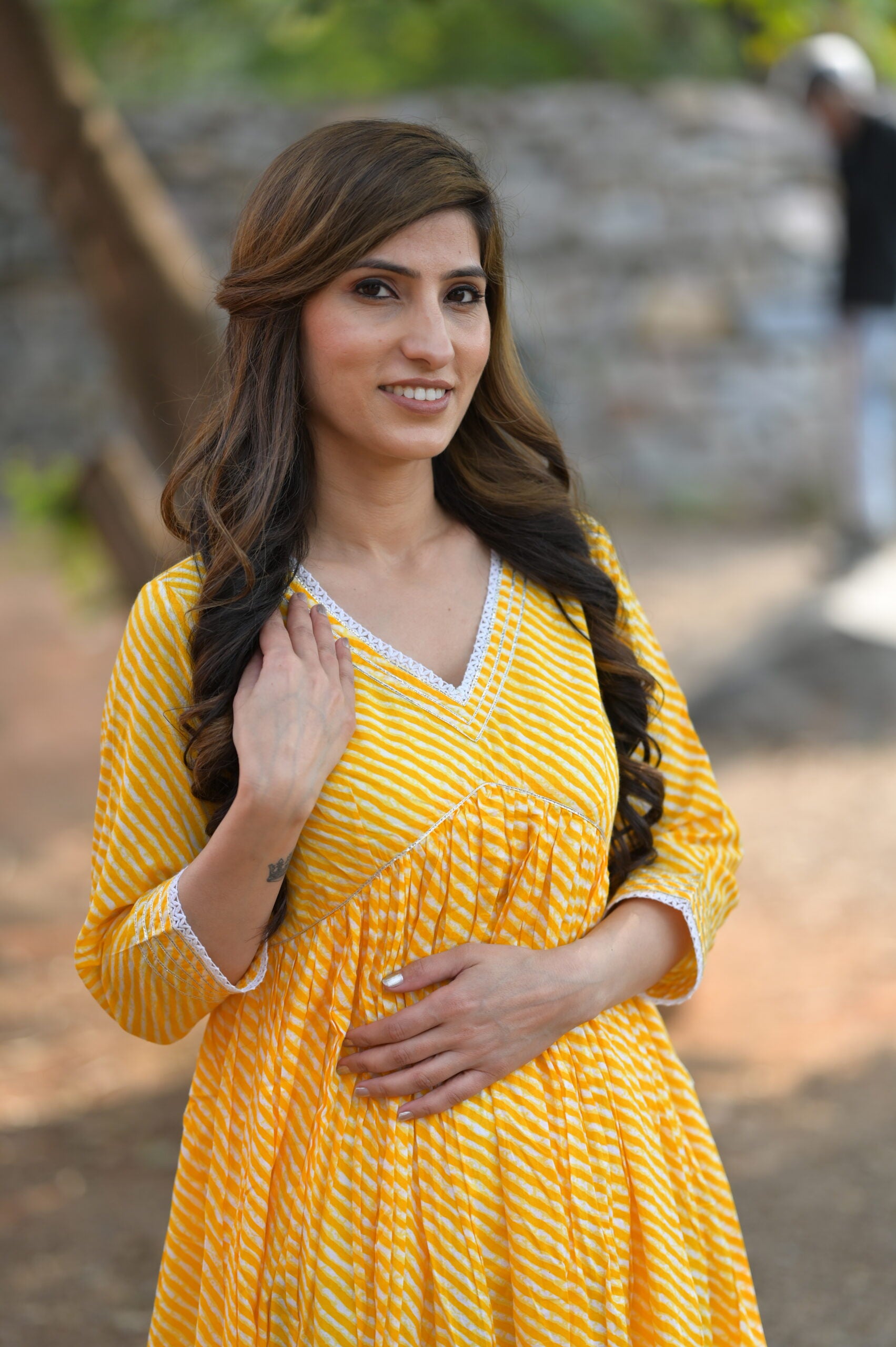 Yellow Designer Long Dress