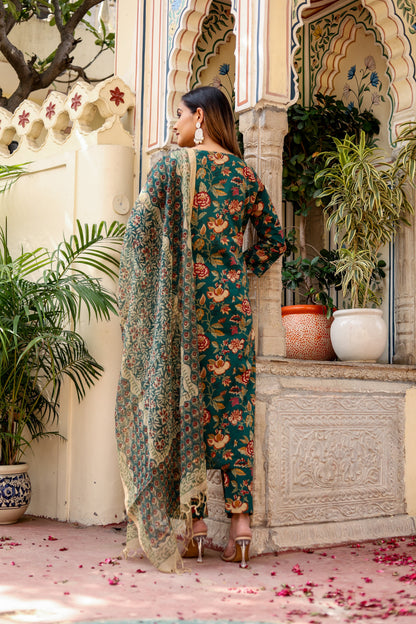 Green Kota Doriya Dupatta Set