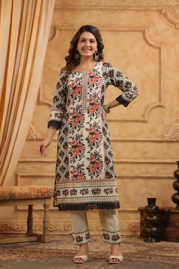 Floral Dupatta Set