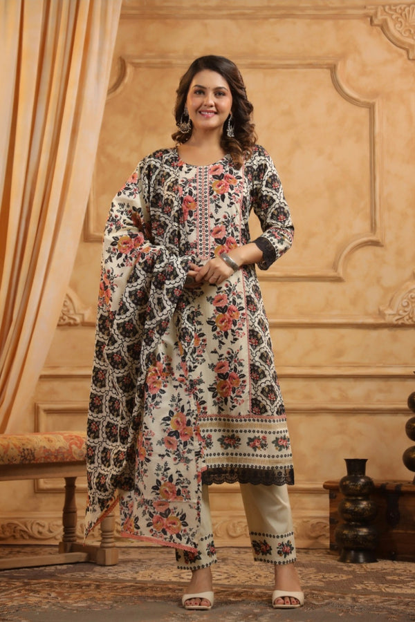 Floral Dupatta Set