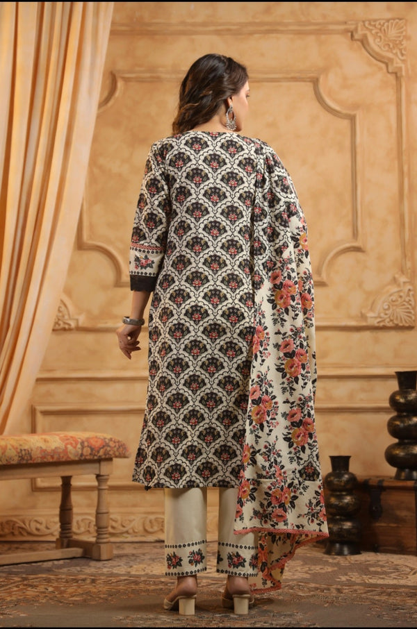 Floral Dupatta Set