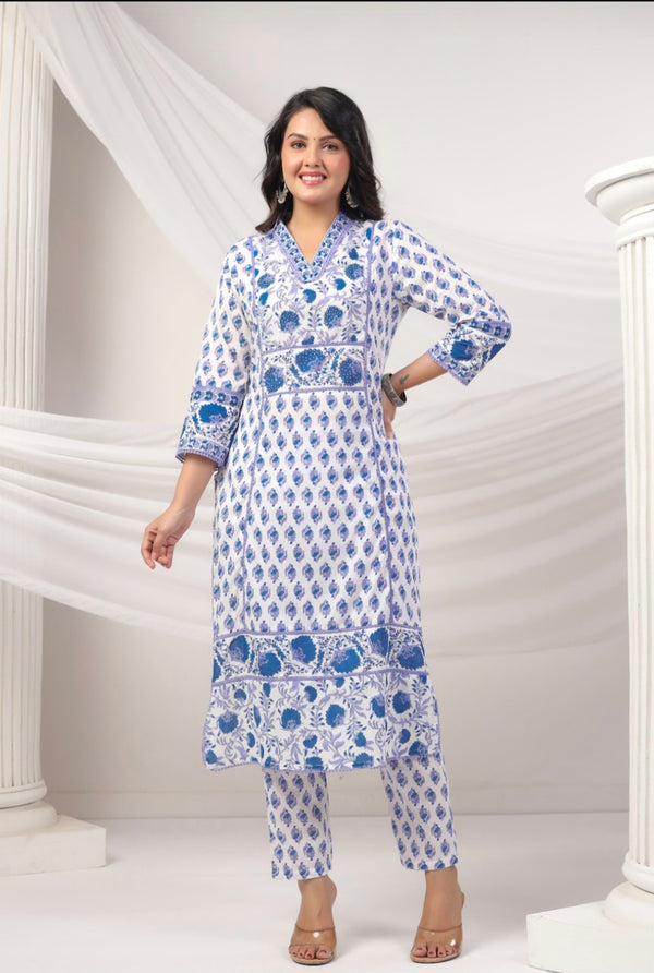 Blue Dupatta Set