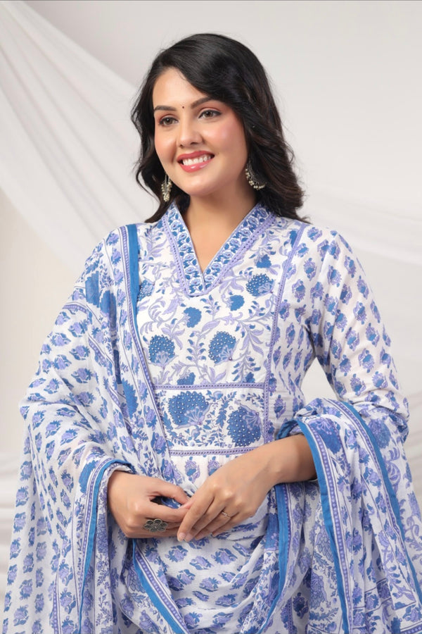 Blue Dupatta Set