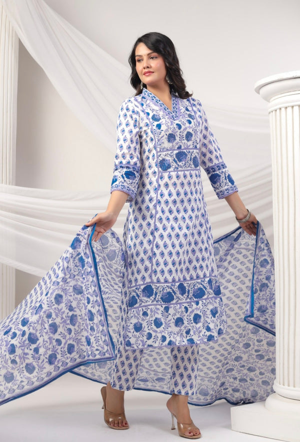 Blue Dupatta Set