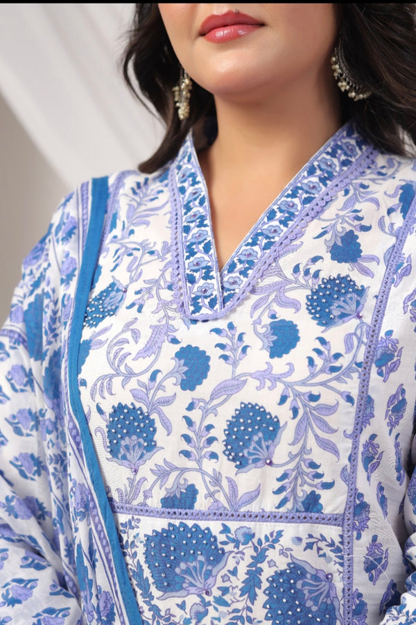 Blue Dupatta Set