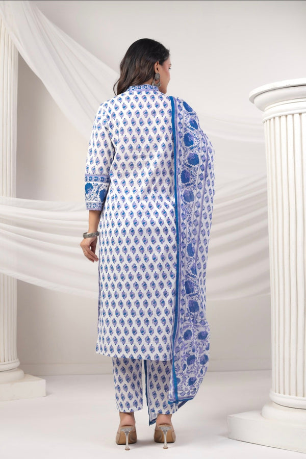 Blue Dupatta Set