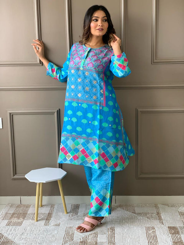 Light Blue Silk co-ord set