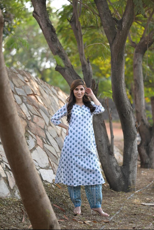 White Kurta Pant Set