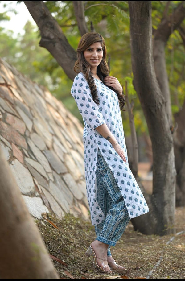 White  Kurta Pant Set