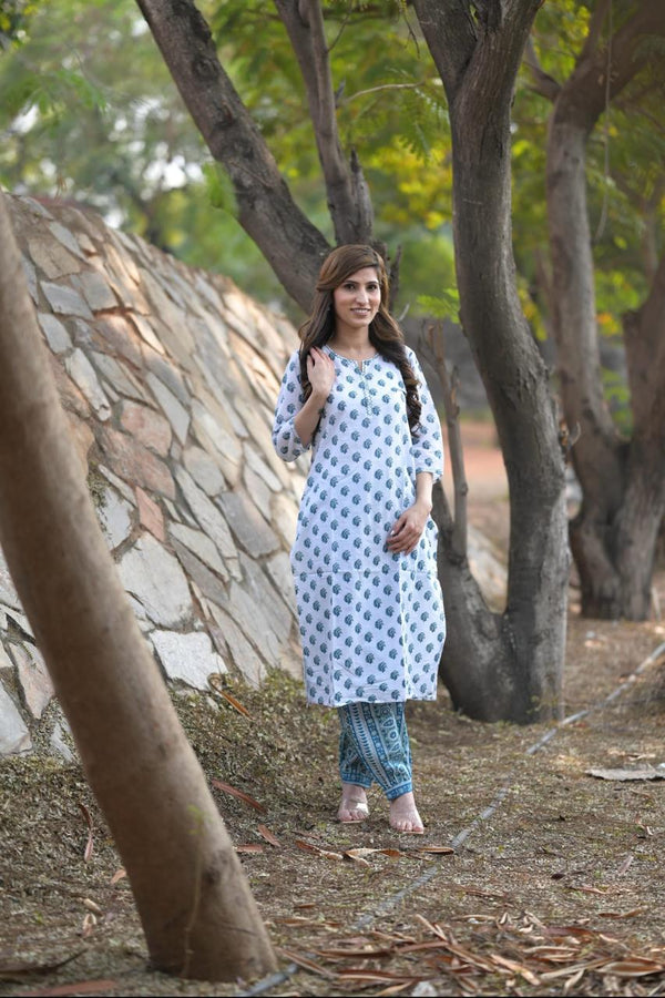 White  Kurta Pant Set